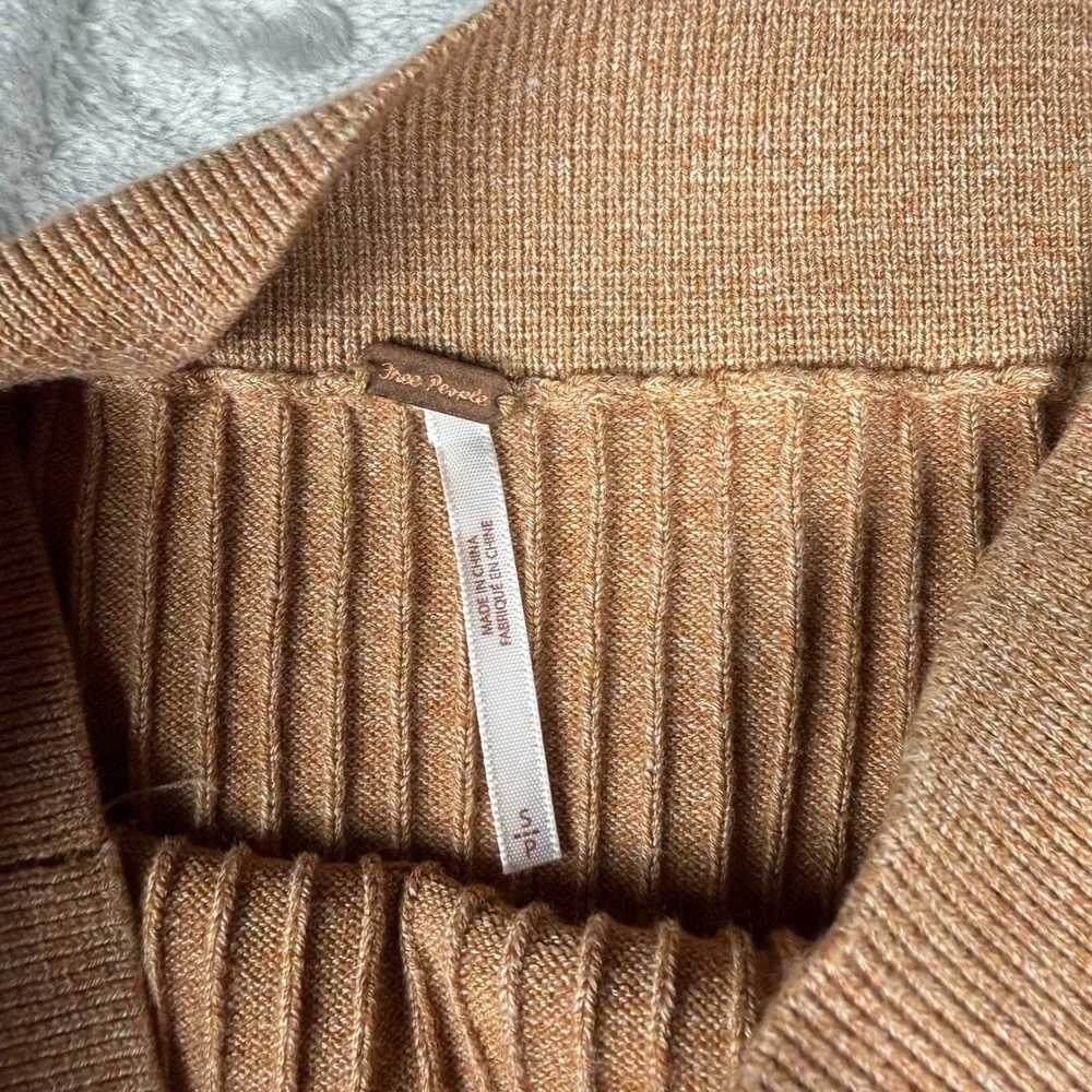 Free‎ People Ribbed Knit Midi Skirt Set Black Camel S